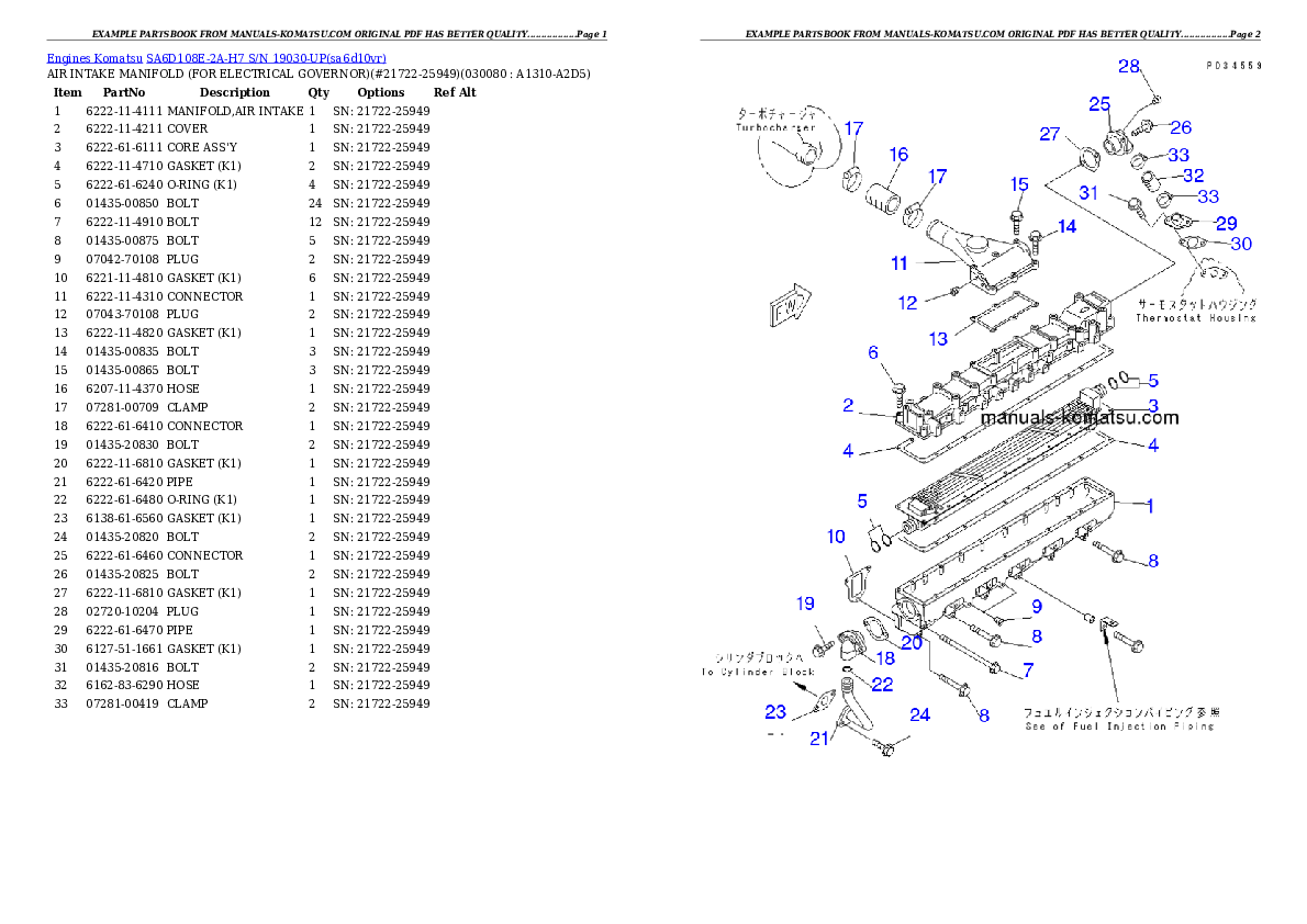 Protected: SA6D108E-2A-H7 S/N 19030-UP Partsbook