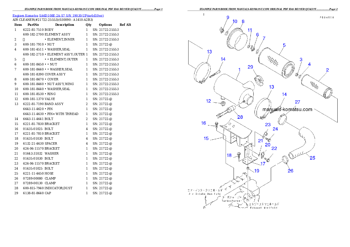 Protected: SA6D108E-2A-S7 S/N 19030-UP Partsbook
