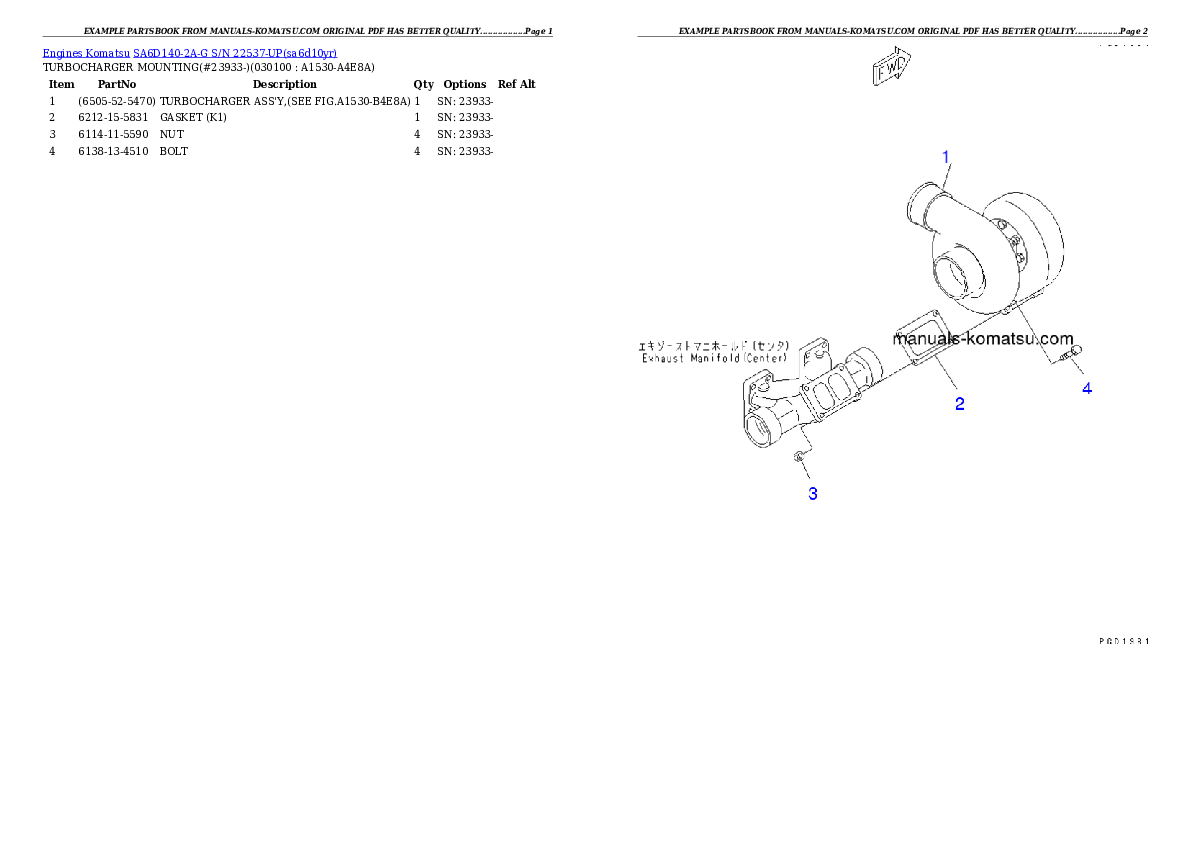 Protected: SA6D140-2A-G S/N 22537-UP Partsbook