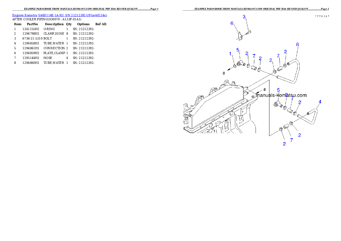 Protected: SA6D114E-1A-KU S/N 21212392-UP Partsbook