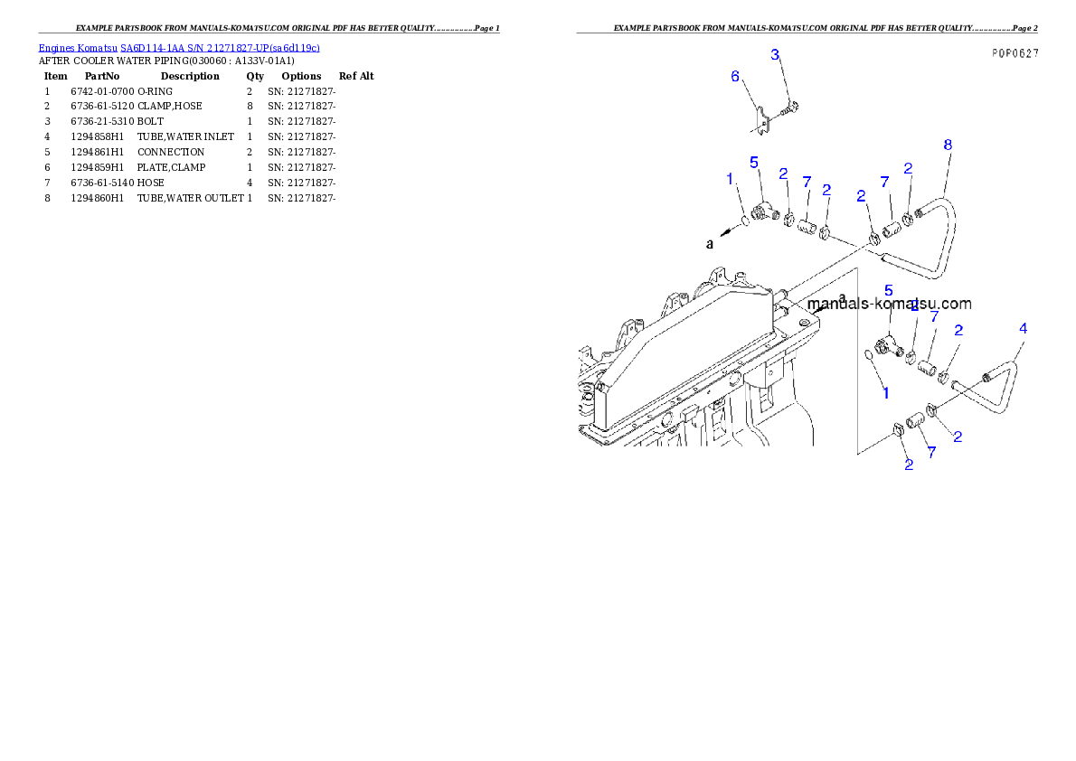 Protected: SA6D114-1AA S/N 21271827-UP Partsbook