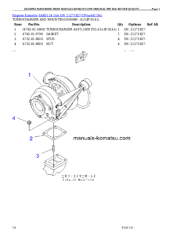 Protected: SA6D114-1AA S/N 21271827-UP Partsbook