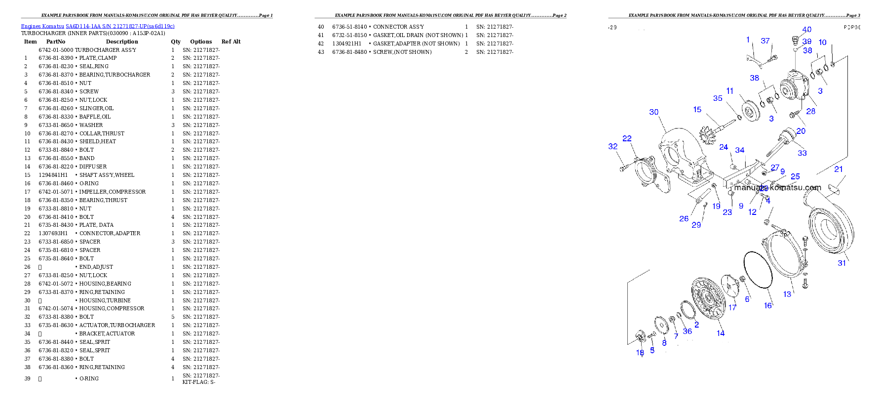 Protected: SA6D114-1AA S/N 21271827-UP Partsbook