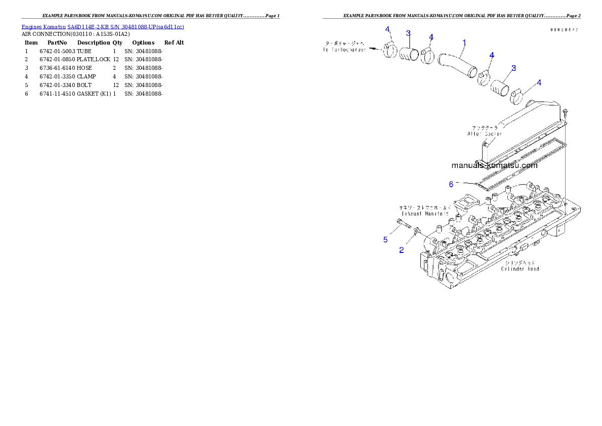 Protected: SA6D114E-2-KB S/N 30481088-UP Partsbook