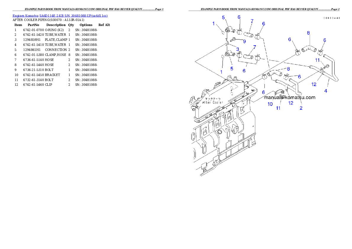 Protected: SA6D114E-2-KB S/N 30481088-UP Partsbook