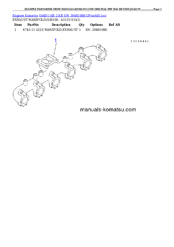 Protected: SA6D114E-2-KB S/N 30481088-UP Partsbook
