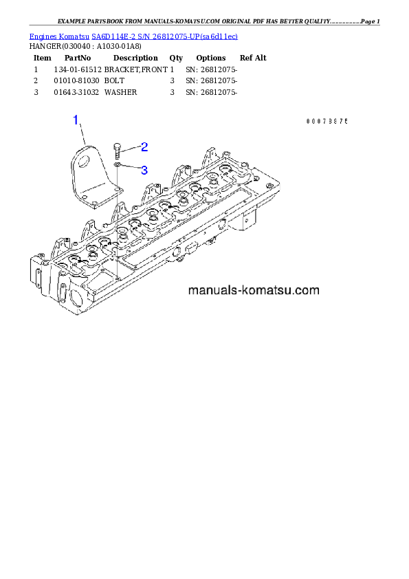Protected: SA6D114E-2 S/N 26812075-UP Partsbook
