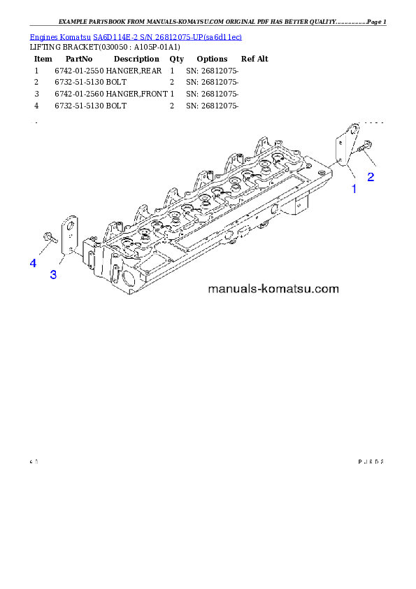 Protected: SA6D114E-2 S/N 26812075-UP Partsbook