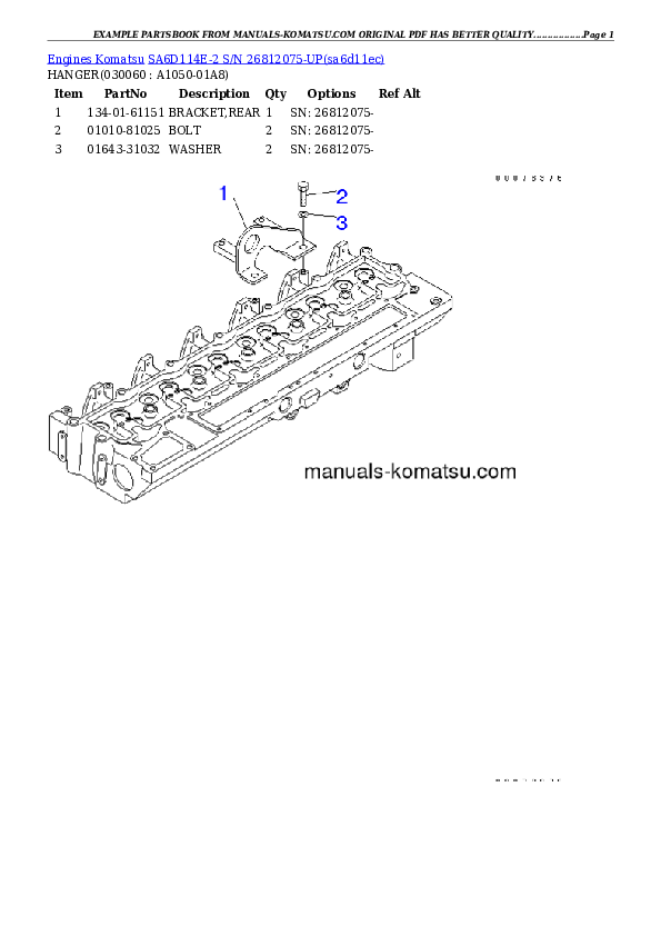 Protected: SA6D114E-2 S/N 26812075-UP Partsbook