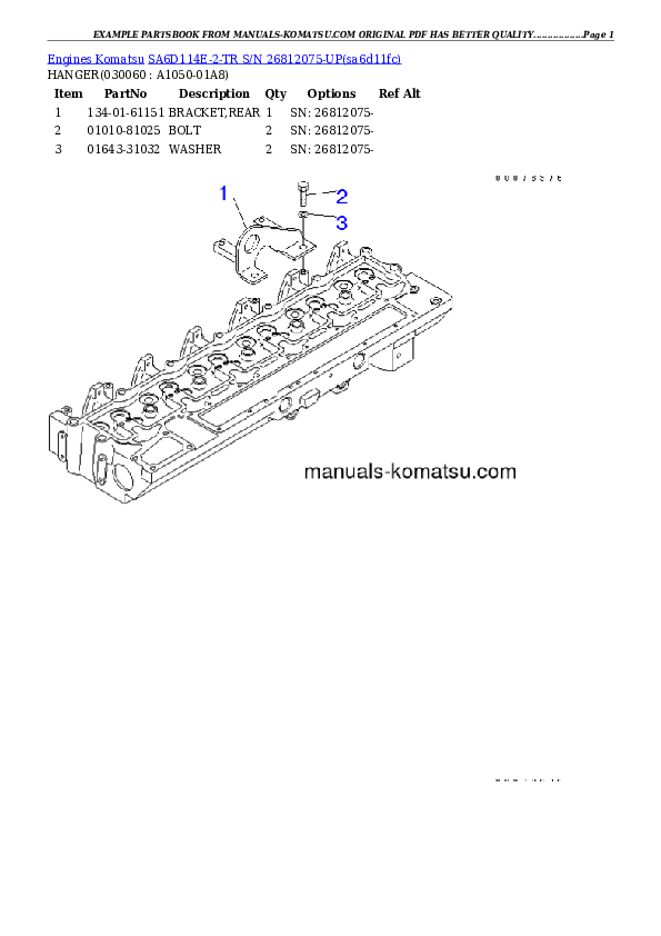 Protected: SA6D114E-2-TR S/N 26812075-UP Partsbook