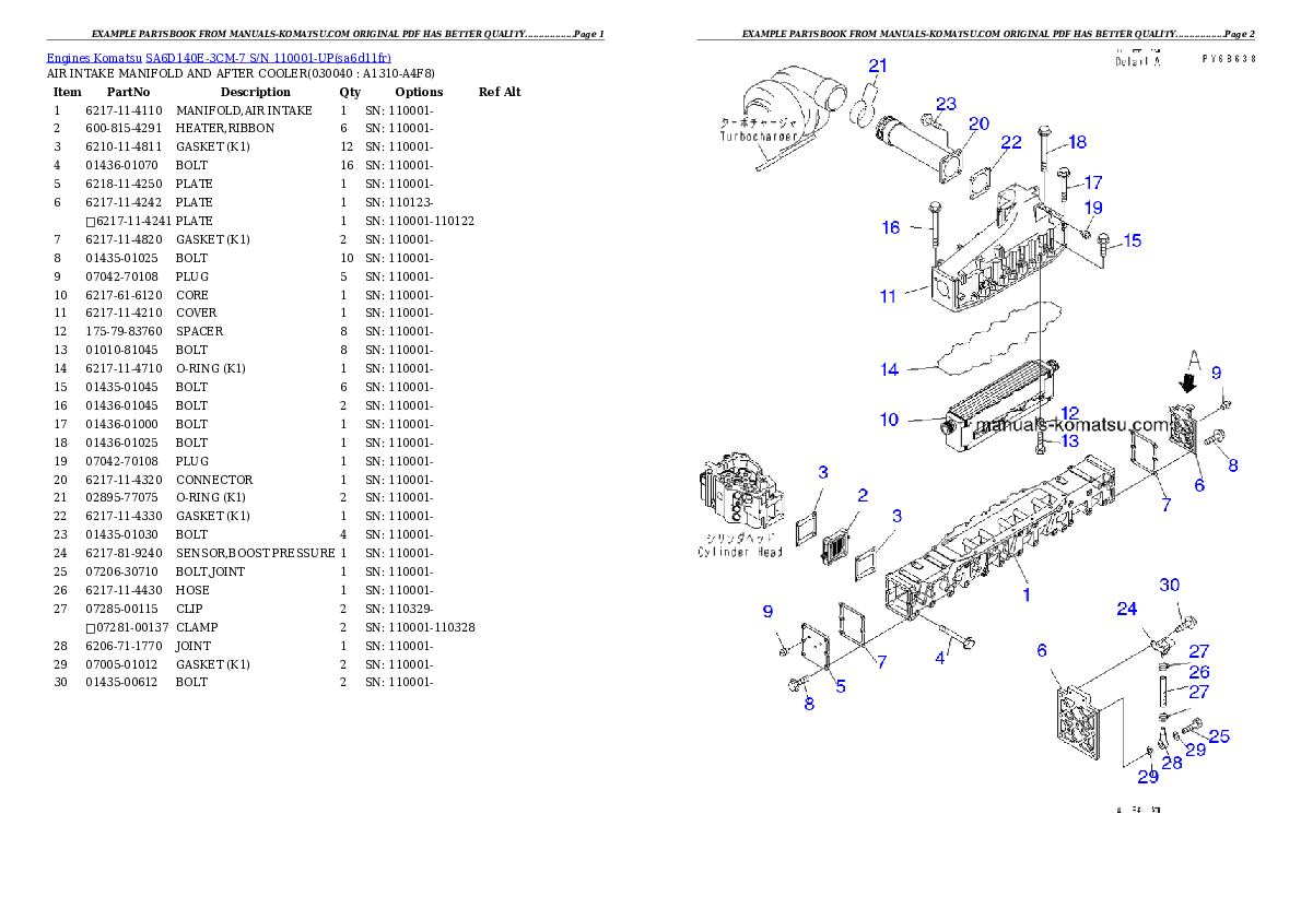Protected: SA6D140E-3CM-7 S/N 110001-UP Partsbook
