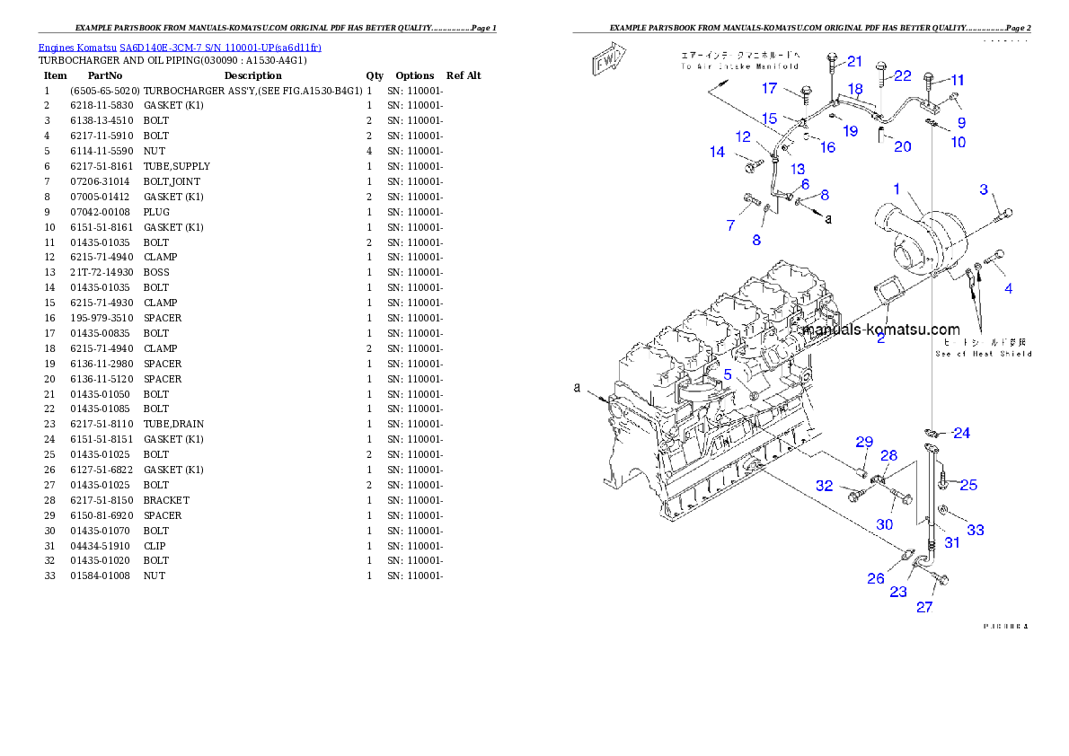 Protected: SA6D140E-3CM-7 S/N 110001-UP Partsbook