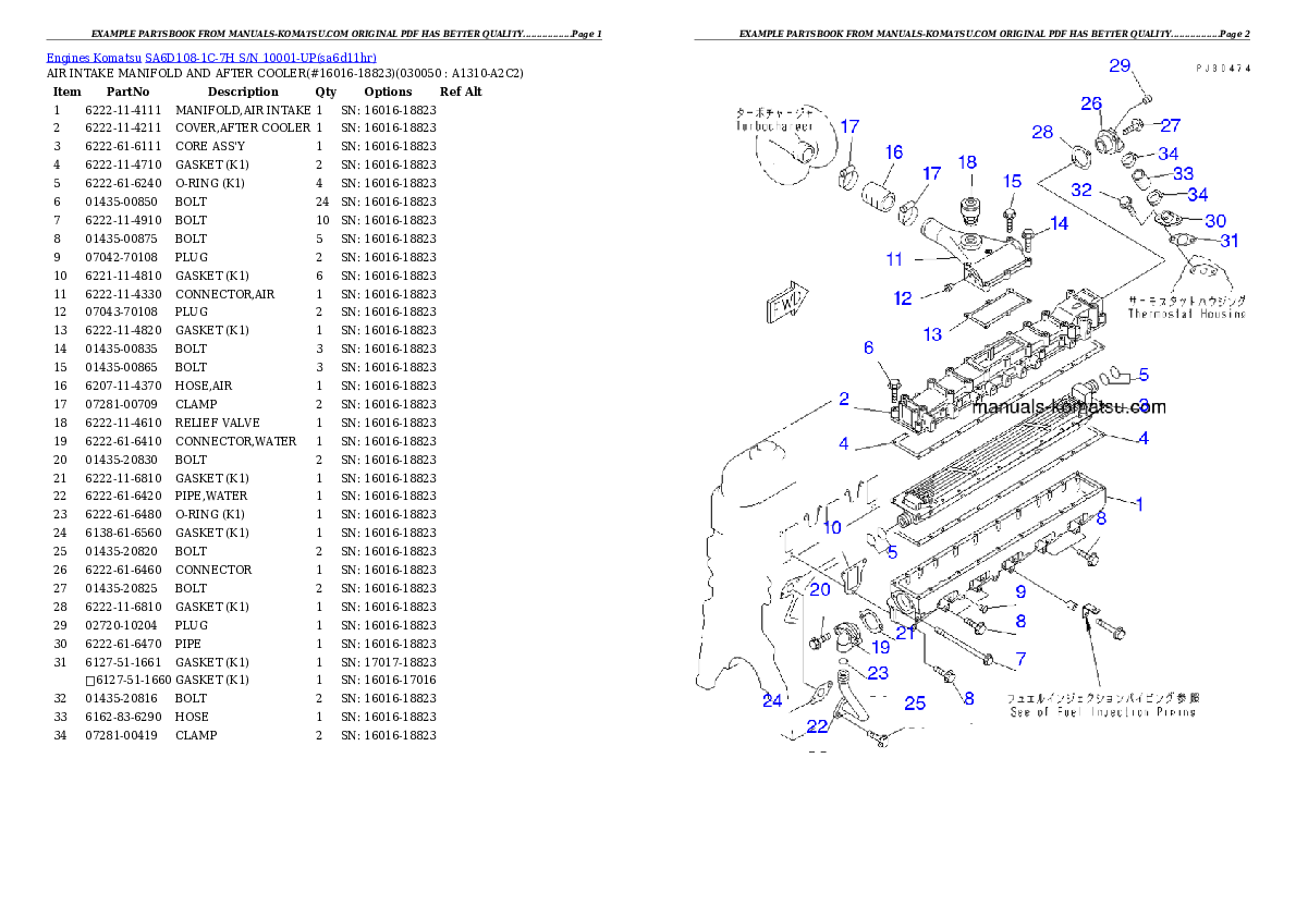 Protected: SA6D108-1C-7H S/N 10001-UP Partsbook