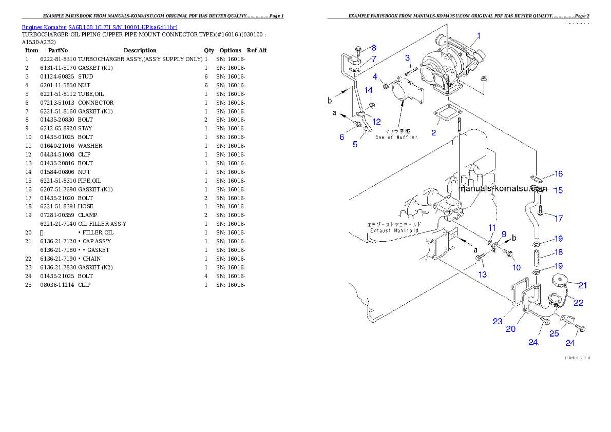 Protected: SA6D108-1C-7H S/N 10001-UP Partsbook