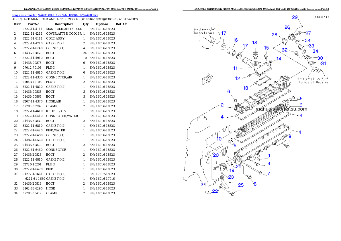 Protected: SA6D108-1C-7S S/N 10001-UP Partsbook