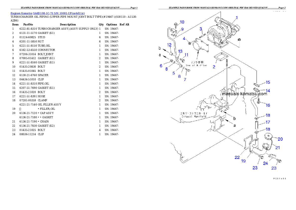 Protected: SA6D108-1C-7S S/N 10001-UP Partsbook