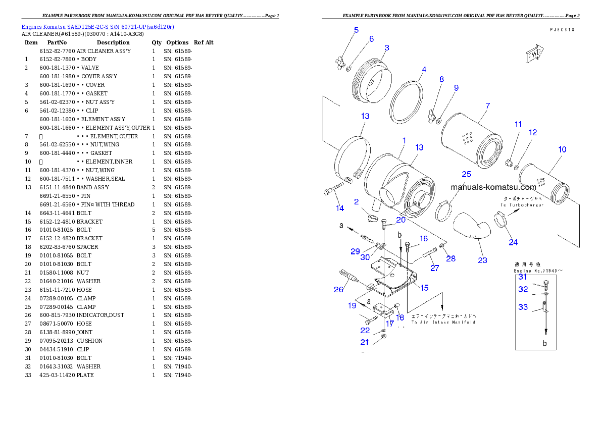 Protected: SA6D125E-2C-S S/N 60721-UP Partsbook