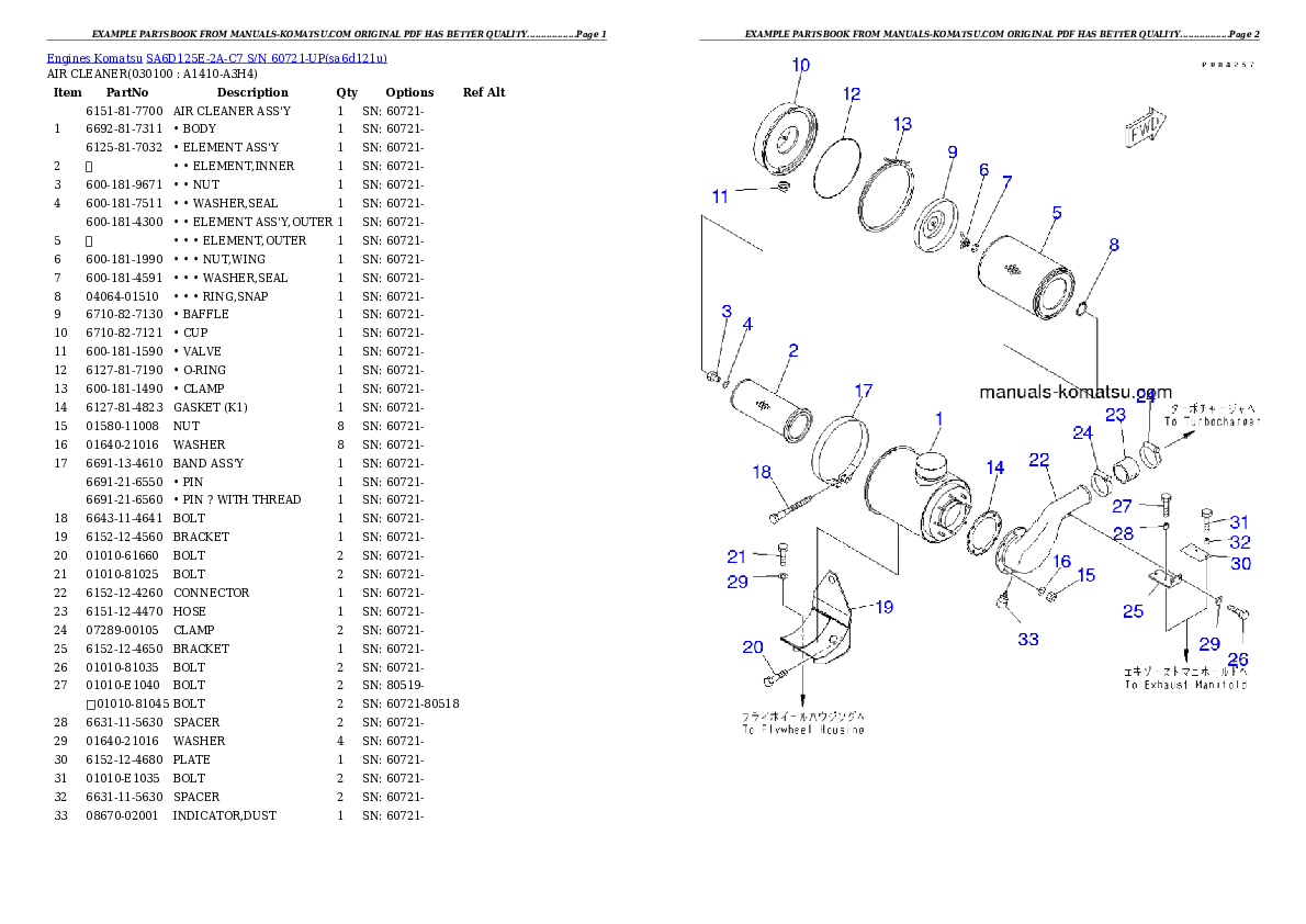 Protected: SA6D125E-2A-C7 S/N 60721-UP Partsbook