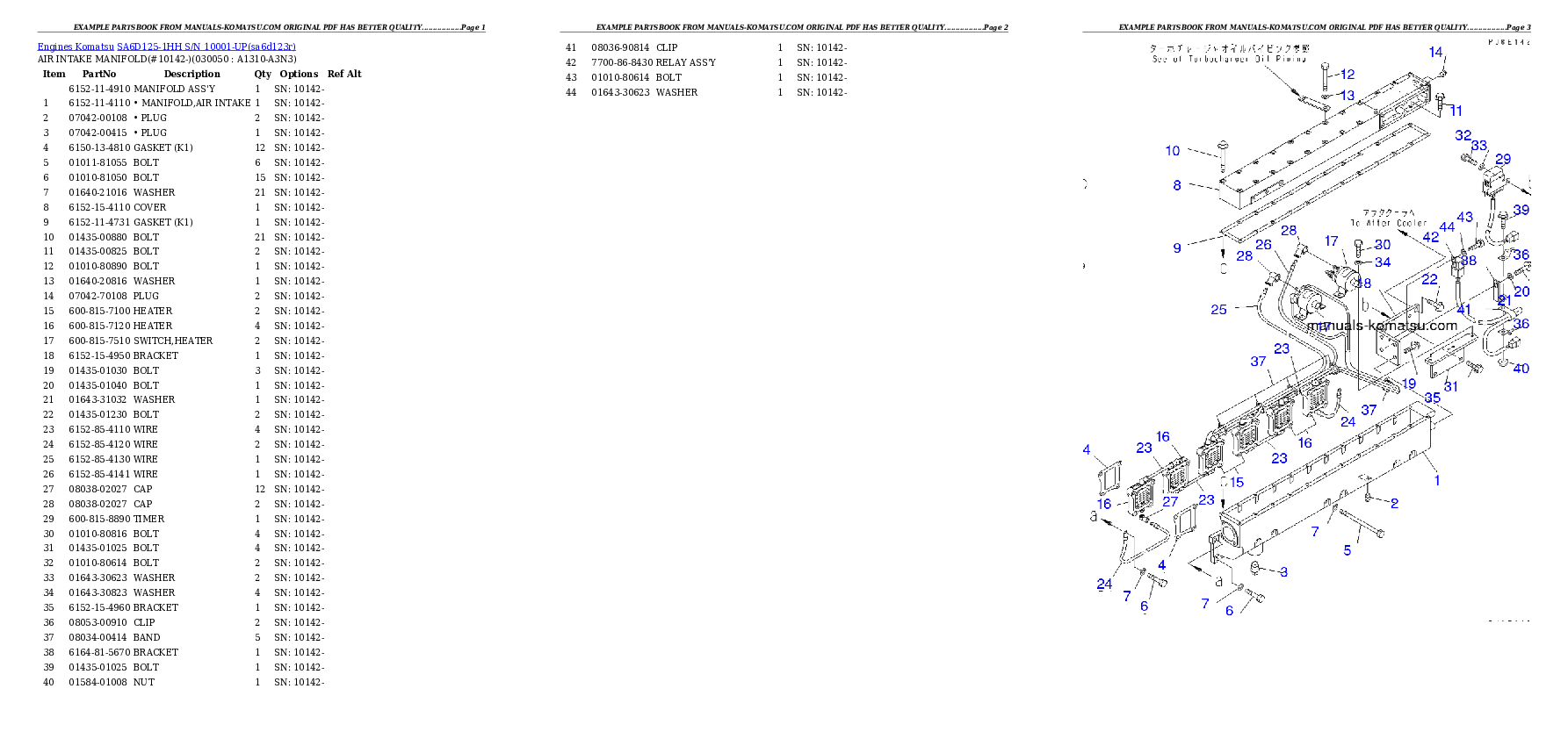 Protected: SA6D125-1HH S/N 10001-UP Partsbook