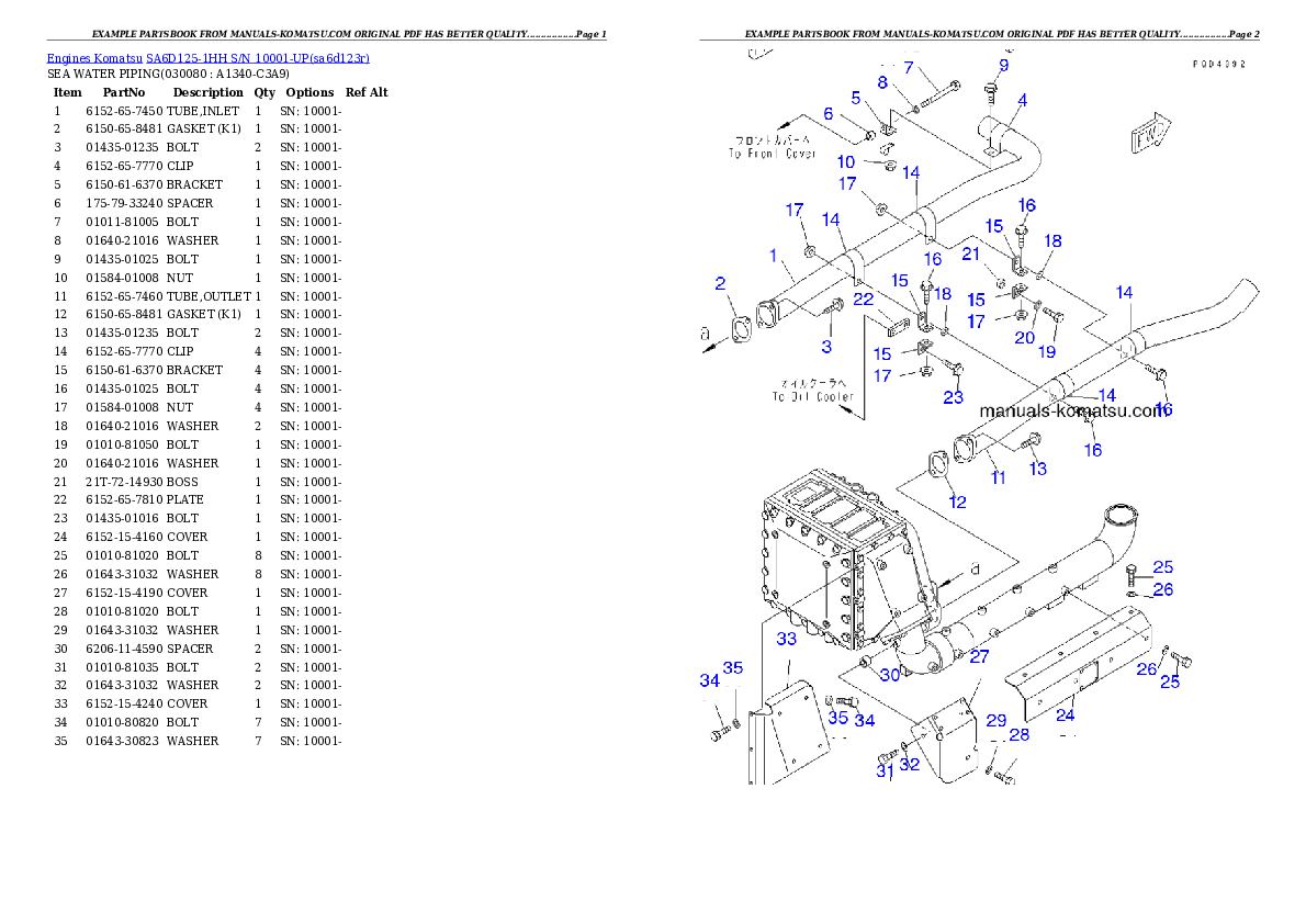 Protected: SA6D125-1HH S/N 10001-UP Partsbook
