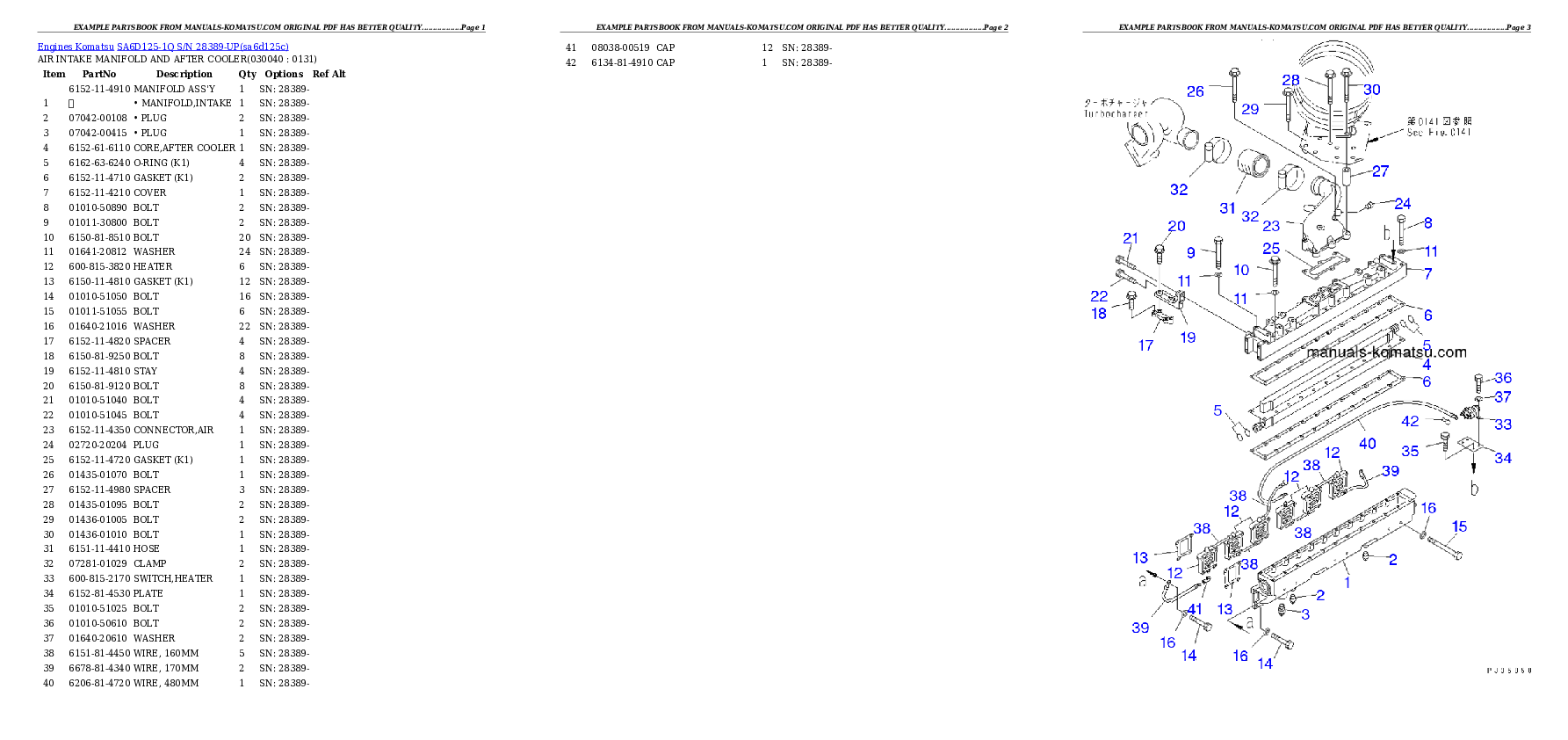 Protected: SA6D125-1Q S/N 28389-UP Partsbook