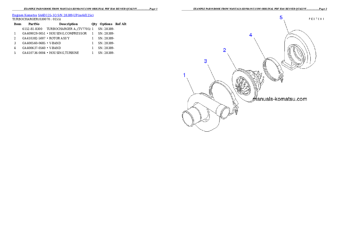 Protected: SA6D125-1Q S/N 28389-UP Partsbook