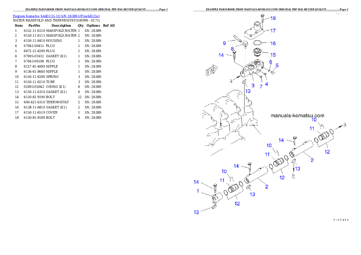 Protected: SA6D125-1Q S/N 28389-UP Partsbook
