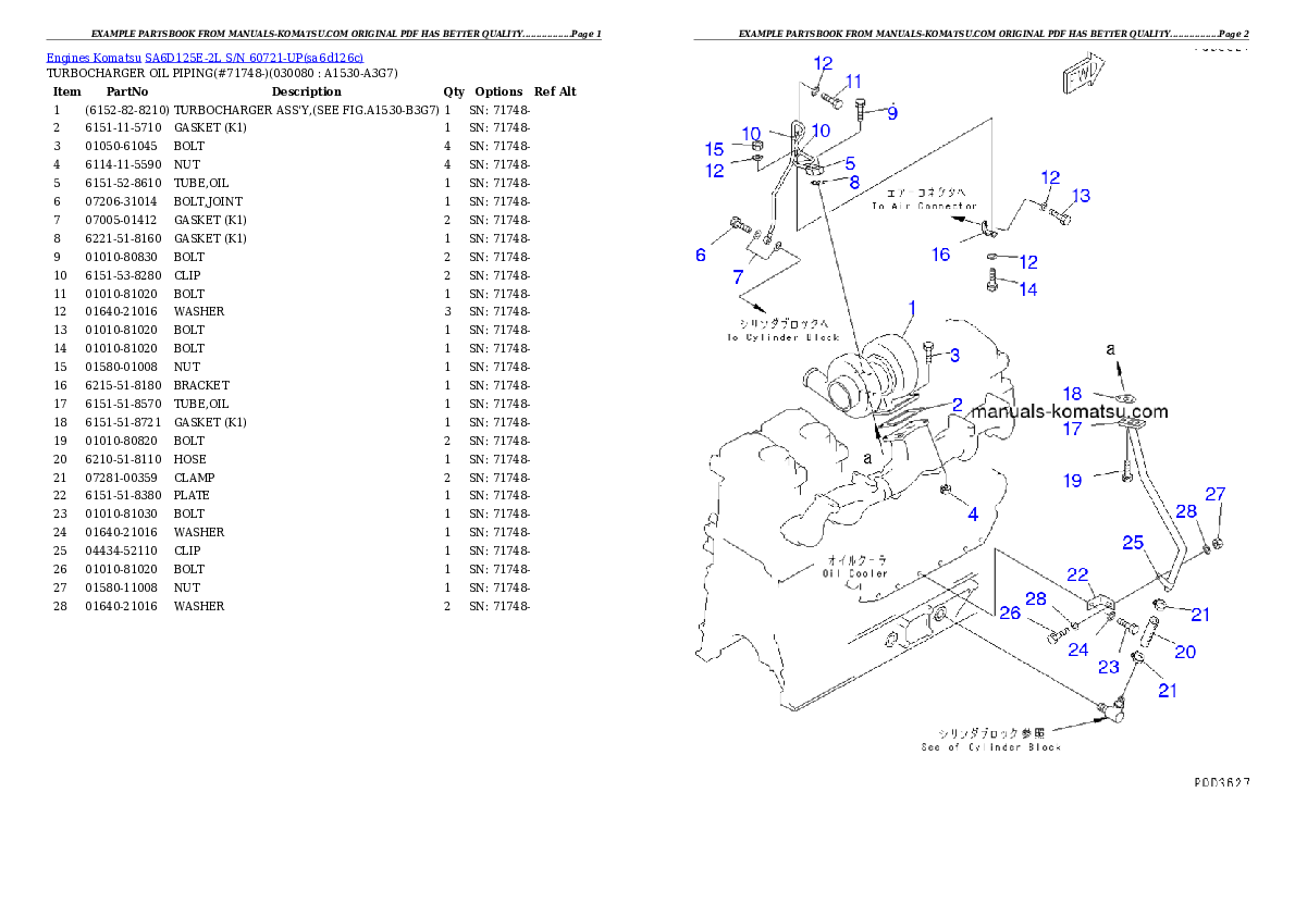 Protected: SA6D125E-2L S/N 60721-UP Partsbook