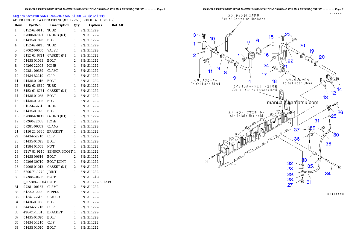 Protected: SA6D125E-3B-7 S/N 310001-UP Partsbook