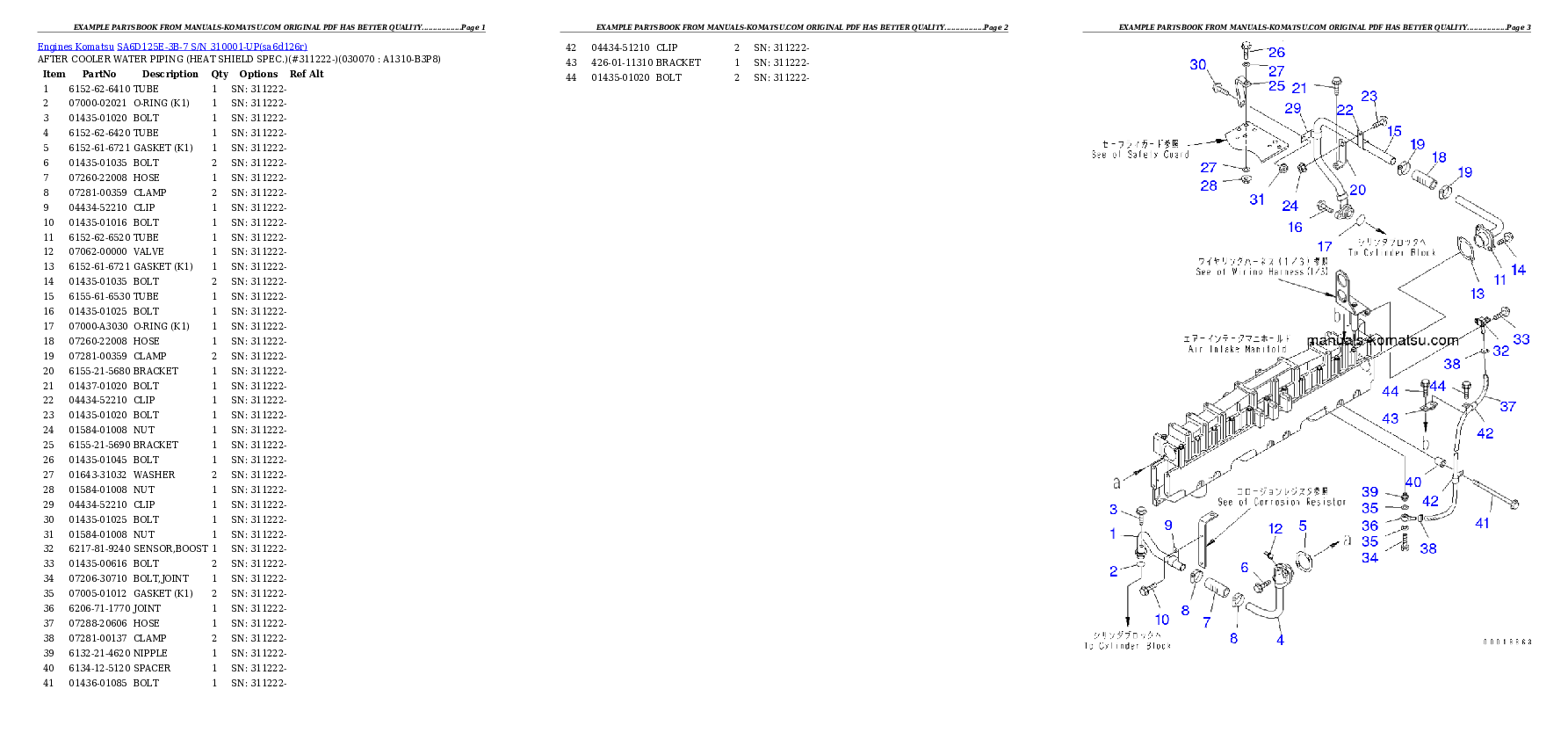 Protected: SA6D125E-3B-7 S/N 310001-UP Partsbook