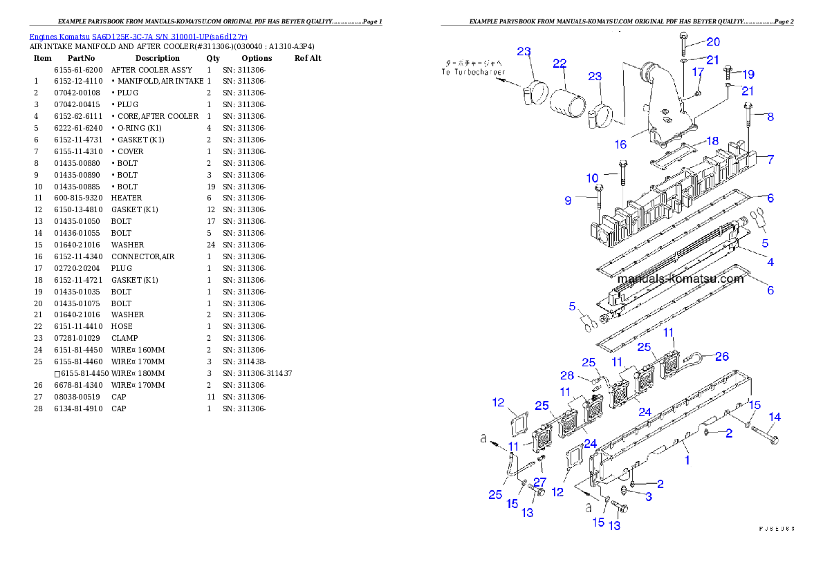 Protected: SA6D125E-3C-7A S/N 310001-UP Partsbook