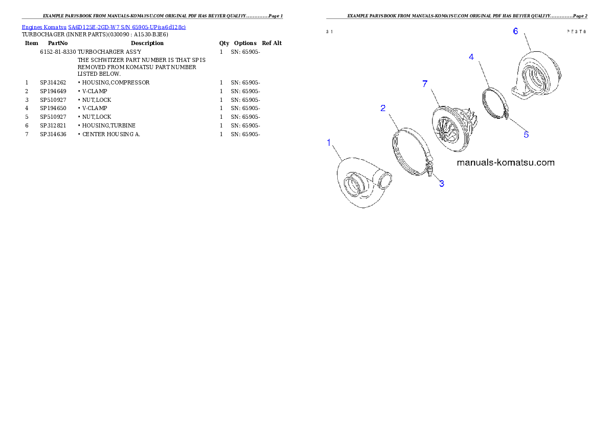 Protected: SA6D125E-2GD-W7 S/N 65905-UP Partsbook