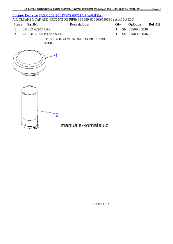 Protected: SA6D125E-2C-H7 S/N 60721-UP Partsbook