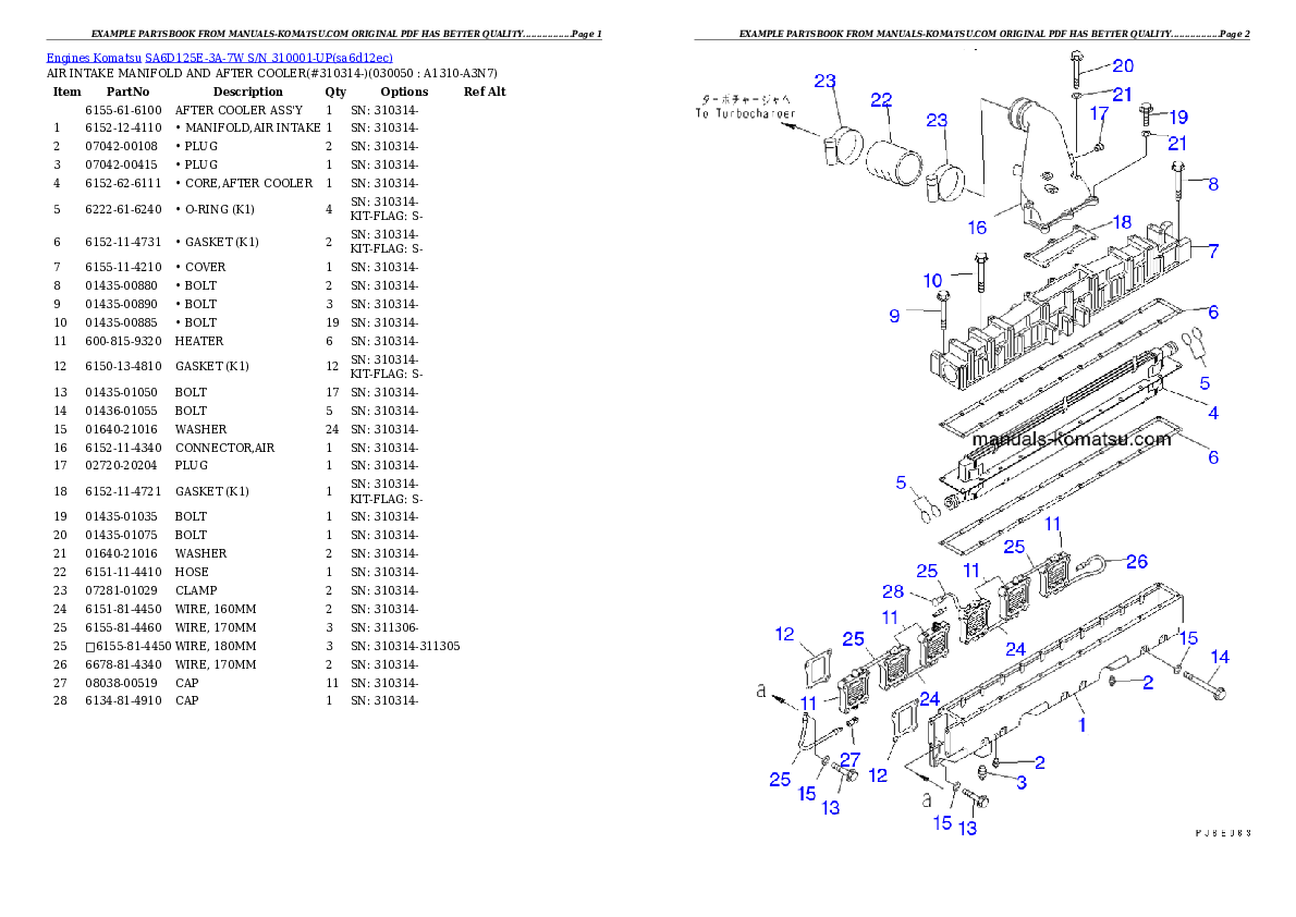Protected: SA6D125E-3A-7W S/N 310001-UP Partsbook