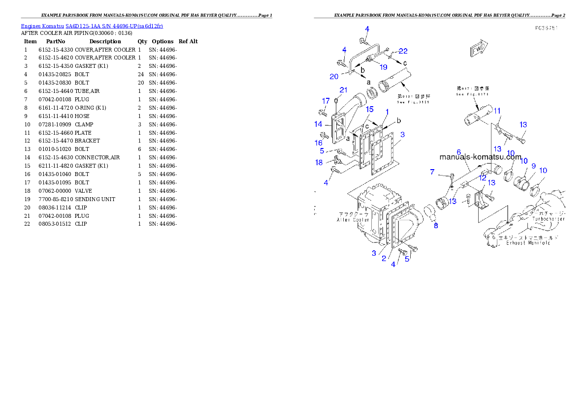 Protected: SA6D125-1AA S/N 44696-UP Partsbook