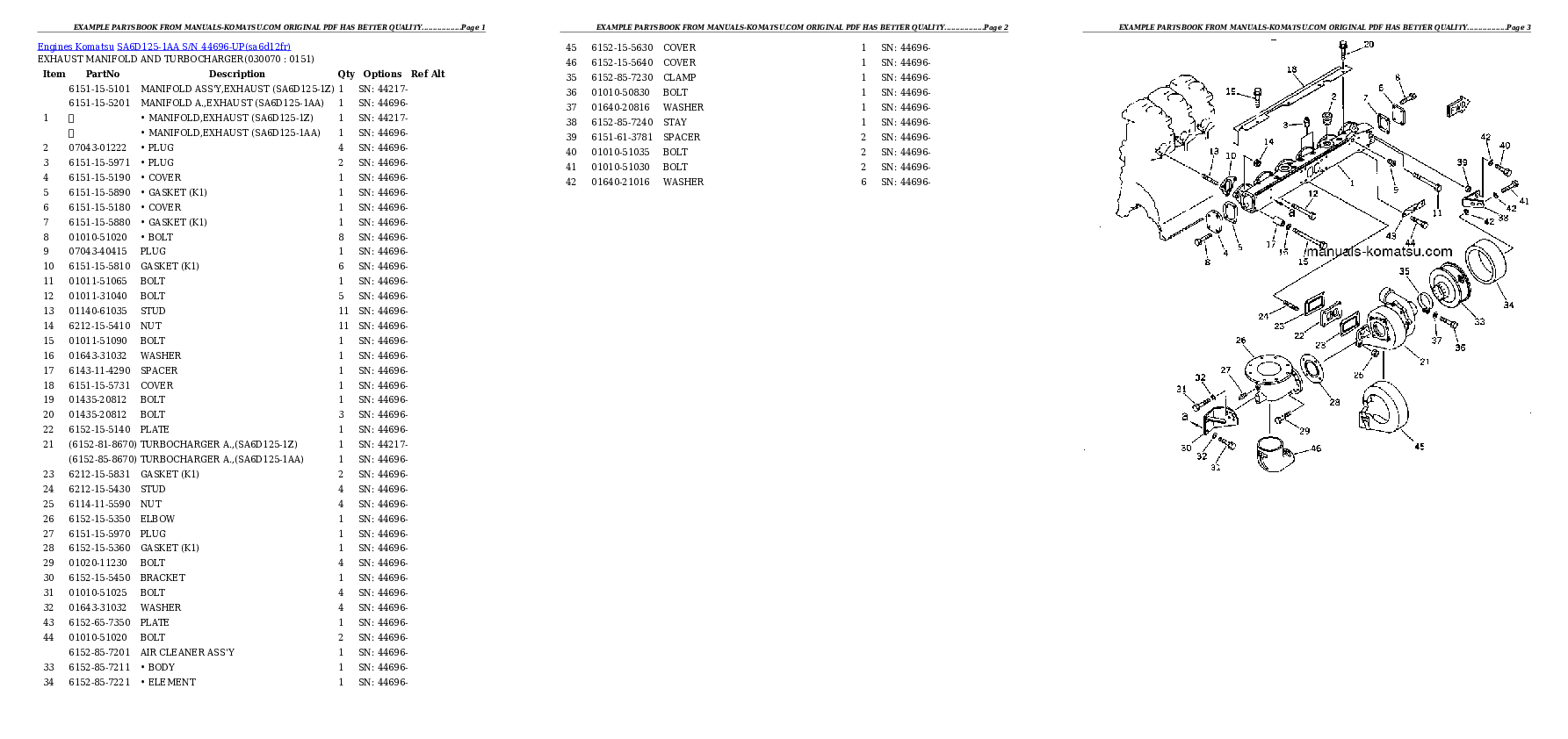 Protected: SA6D125-1AA S/N 44696-UP Partsbook