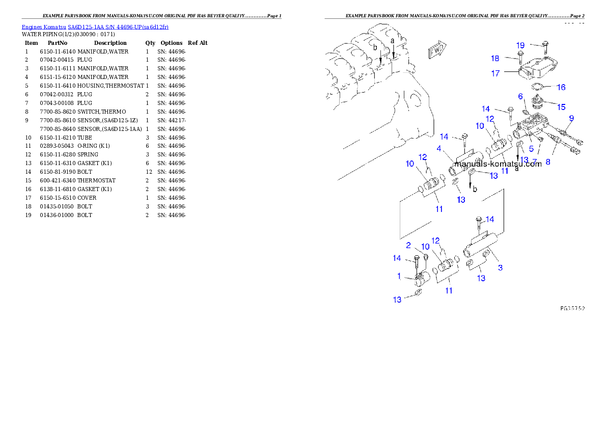 Protected: SA6D125-1AA S/N 44696-UP Partsbook