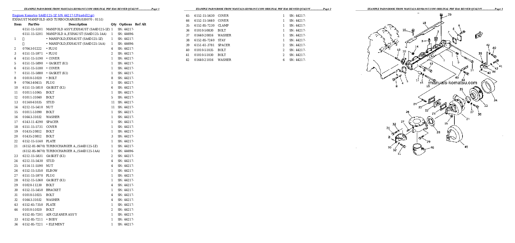 Protected: SA6D125-1Z S/N 44217-UP Partsbook