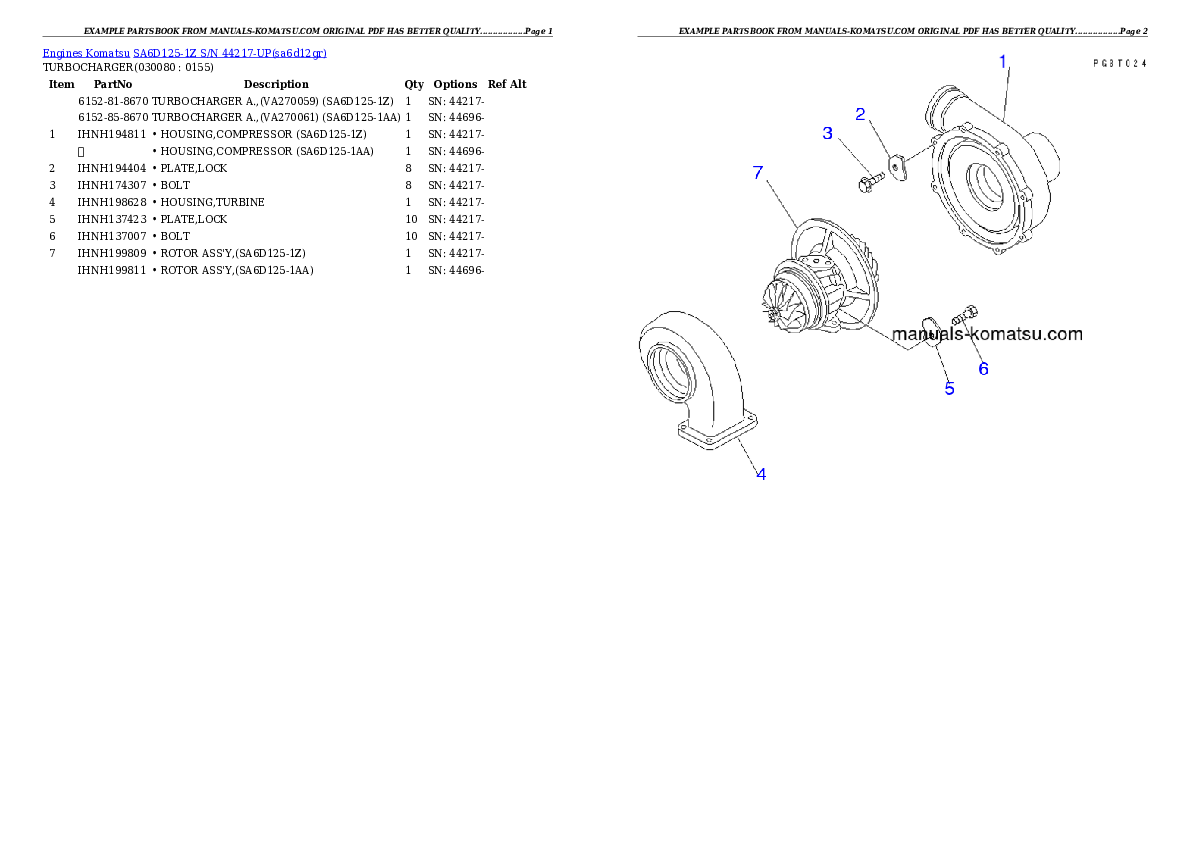 Protected: SA6D125-1Z S/N 44217-UP Partsbook