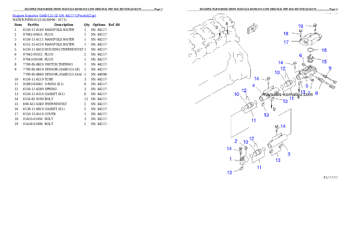 Protected: SA6D125-1Z S/N 44217-UP Partsbook