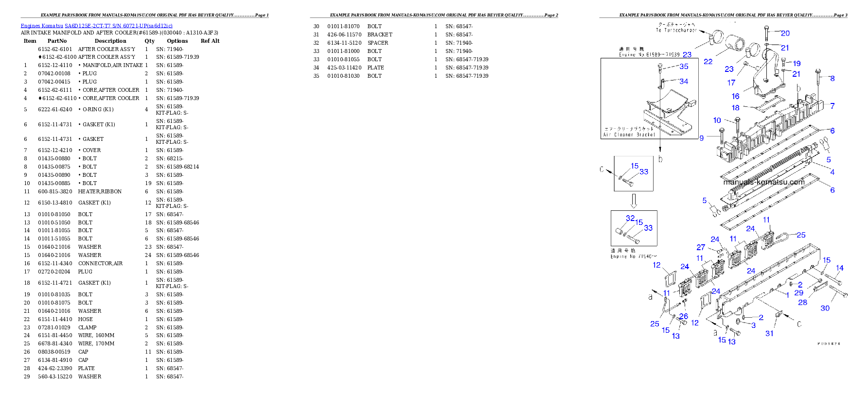 Protected: SA6D125E-2CT-T7 S/N 60721-UP Partsbook