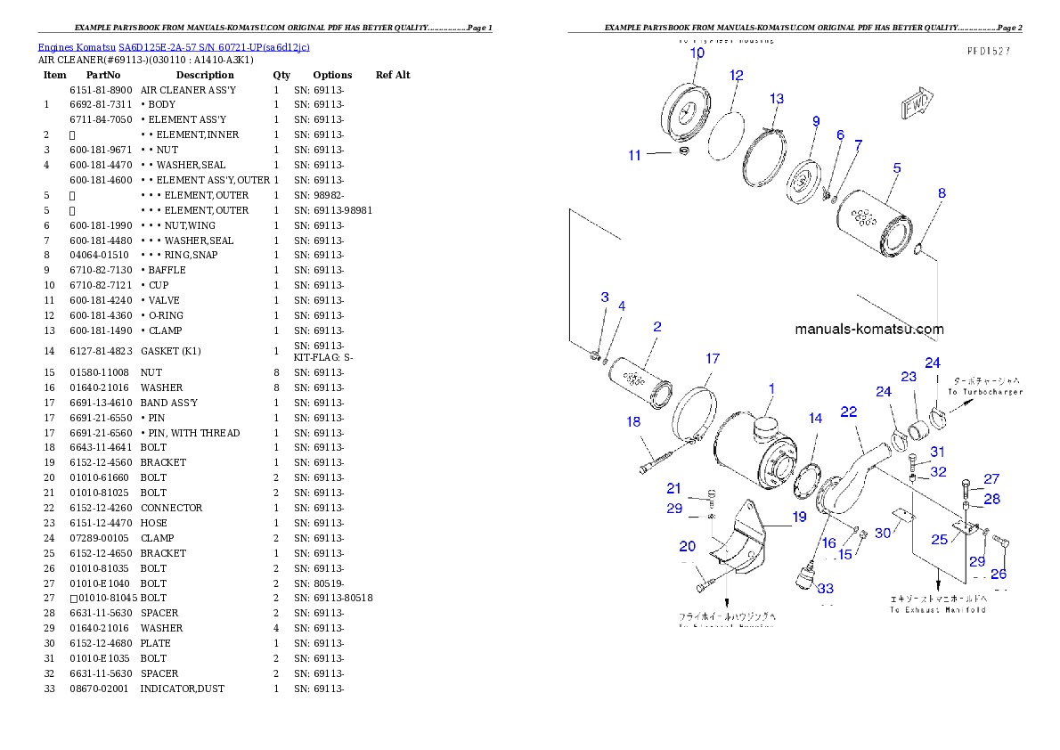 Protected: SA6D125E-2A-57 S/N 60721-UP Partsbook