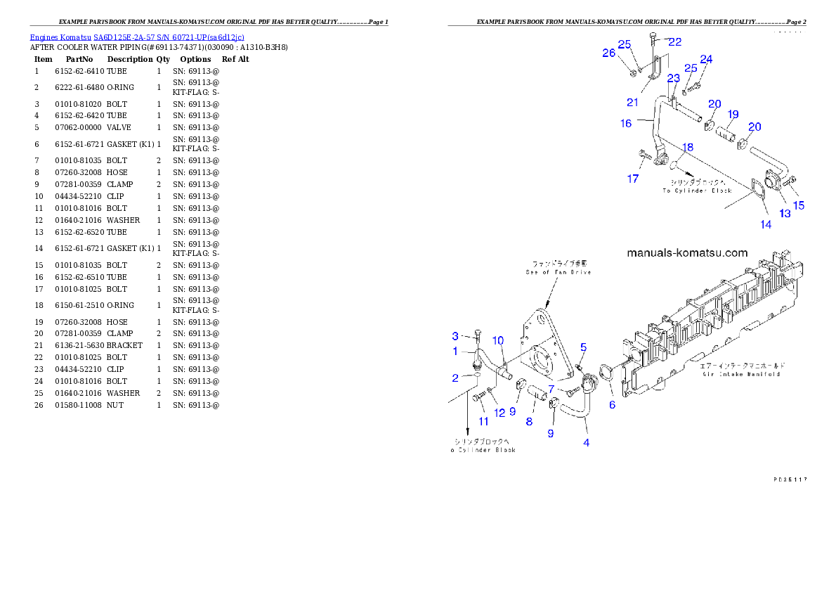 Protected: SA6D125E-2A-57 S/N 60721-UP Partsbook