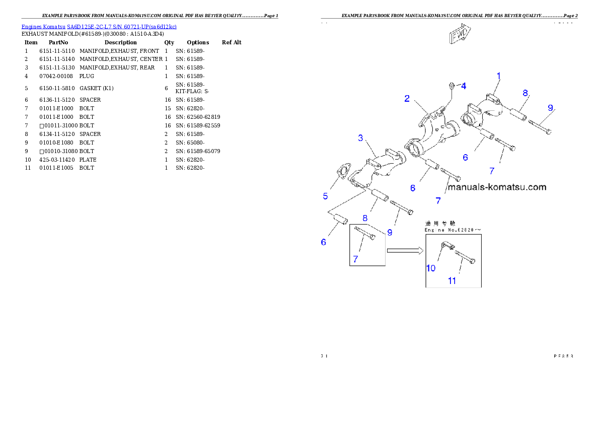 Protected: SA6D125E-2C-L7 S/N 60721-UP Partsbook