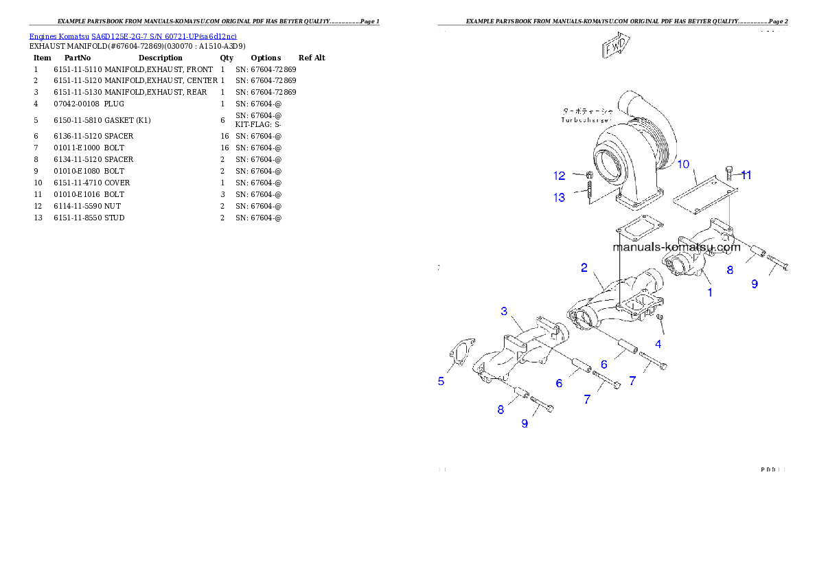 Protected: SA6D125E-2G-7 S/N 60721-UP Partsbook