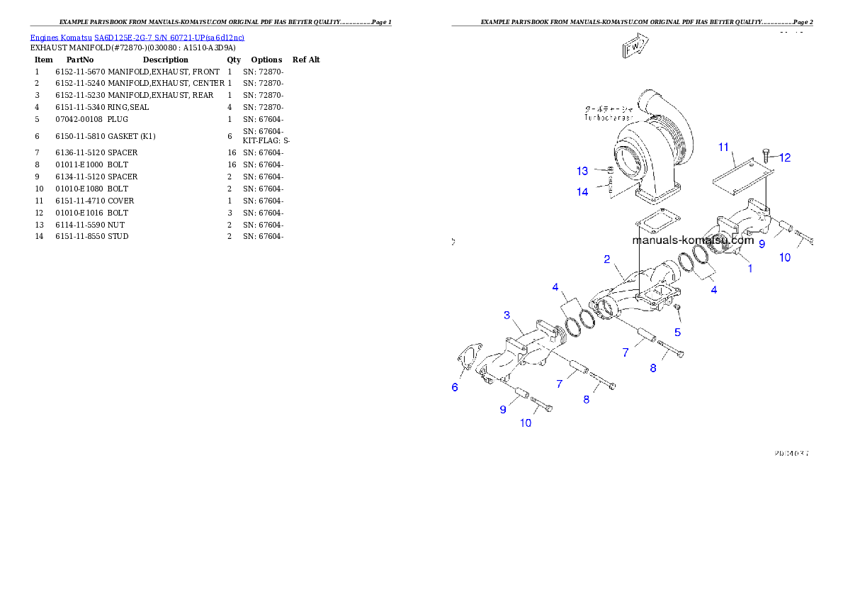 Protected: SA6D125E-2G-7 S/N 60721-UP Partsbook