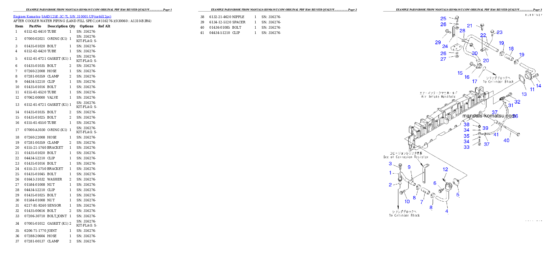 Protected: SA6D125E-3C-7L S/N 310001-UP Partsbook