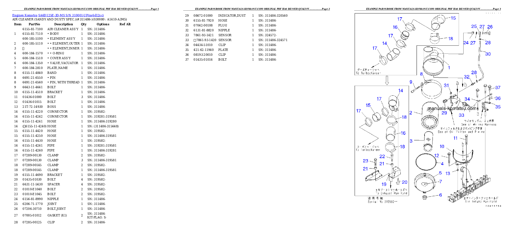 Protected: SA6D125E-3D-MS S/N 310001-UP Partsbook