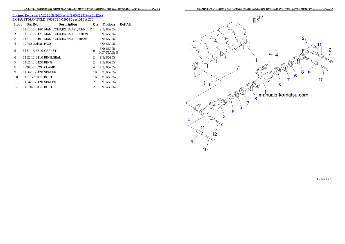 Protected: SA6D125E-2GD-W S/N 60721-UP Partsbook