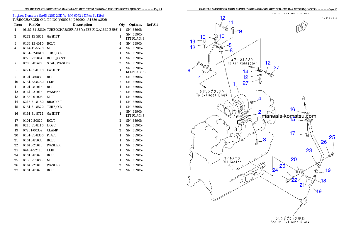 Protected: SA6D125E-2GD-W S/N 60721-UP Partsbook